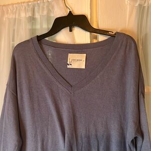 Lucky Brand Cloud Soft V Neck Sweater Women’s Medium Purple P2P 24”X25” to hem